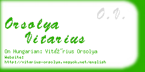 orsolya vitarius business card